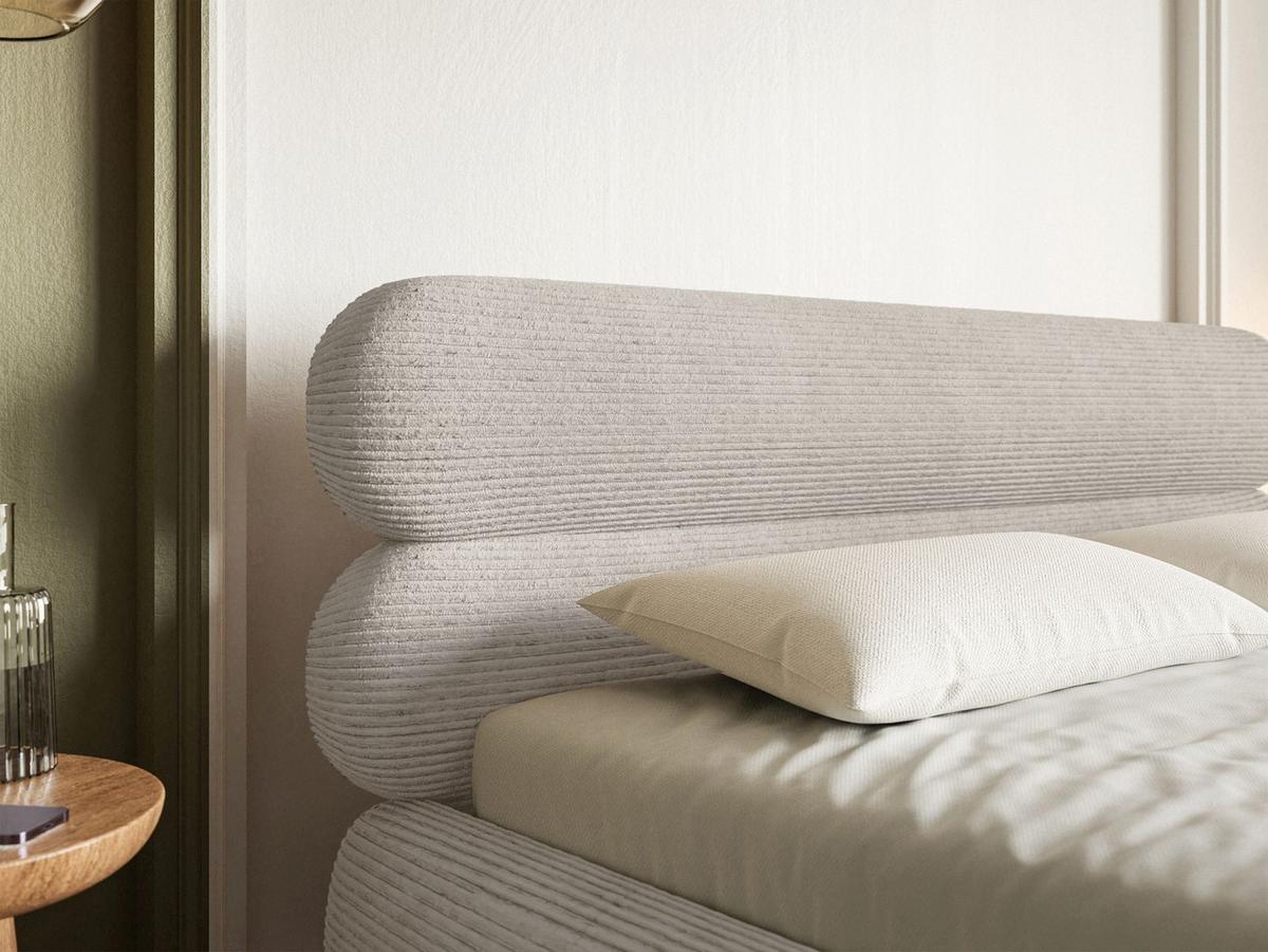 POLSTERBETT Roule Cord Greige 140x200 cm - Taupe/Schwarz, Textil/Metall (140/200cm) - Selsey