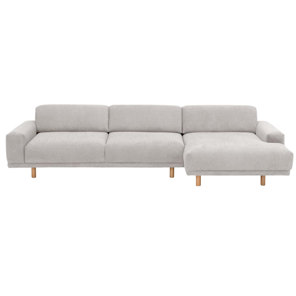 ECKSOFA mit Longchair rechts Kattryna Flachgewebe silber - Silberfarben, Kunststoff (133/283cm) - 58aufmkessel