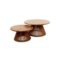 COUCHTISCH LANI 2ER SET Braun Mango - Braun, Mangoholz/Holz (80/80/40cm) - KAWOLA