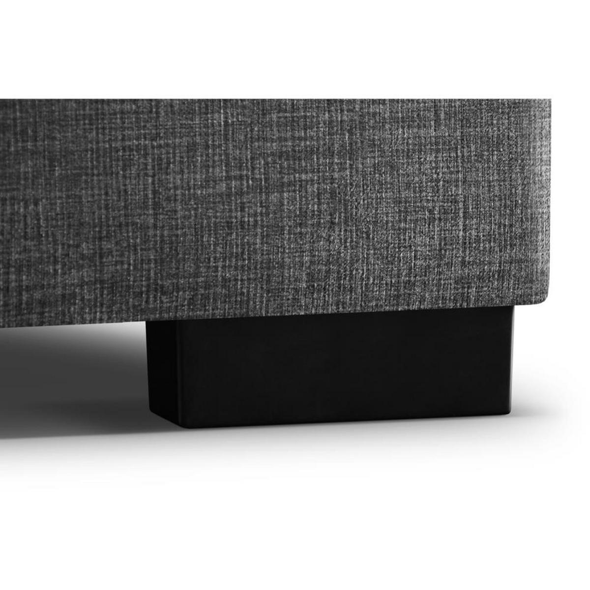 ECKSCHLAFSOFA Alex Mini hellgrau rechts - Hellgrau/Schwarz, Textil (245/185cm) - Beautysofa