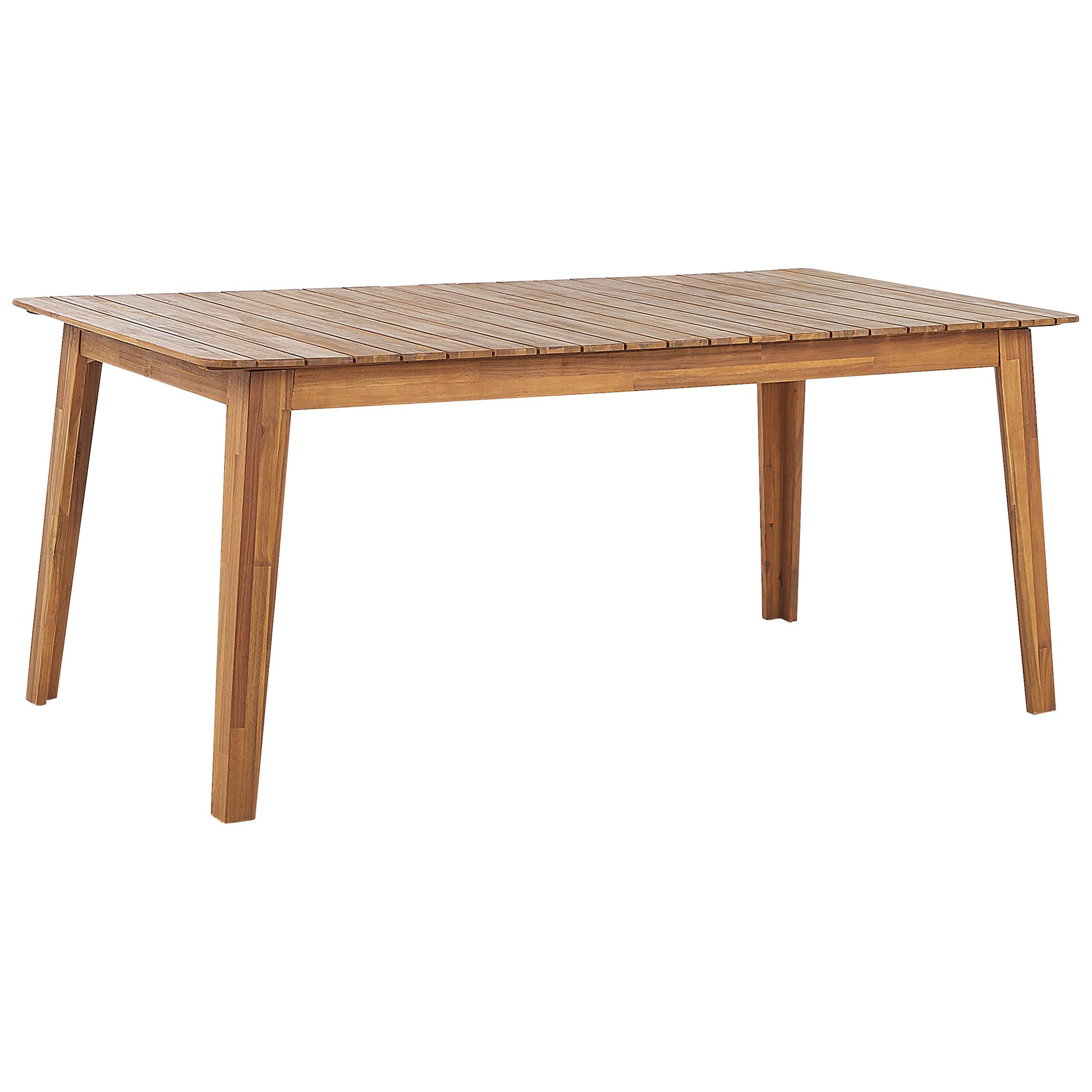 GARTENTISCH Akazienholz hellbraun 180/90 cm Fornelli - Hellbraun, Holz (180/90/75cm) - Beliani