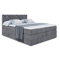 BOXSPRINGBETT BARWA KING - 140x200 - H3/H4 - Dunkelgrau - Dunkelgrau, Holzwerkstoff (140/200cm) - ALTDECOR