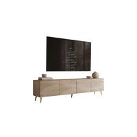 TV-SCHRANK COLGANTE 200/40/49 cm schräge goldfarbene Füße Travertin - Beige/Goldfarben, Holzwerkstoff/Metall (200/49/40cm) - Lookway