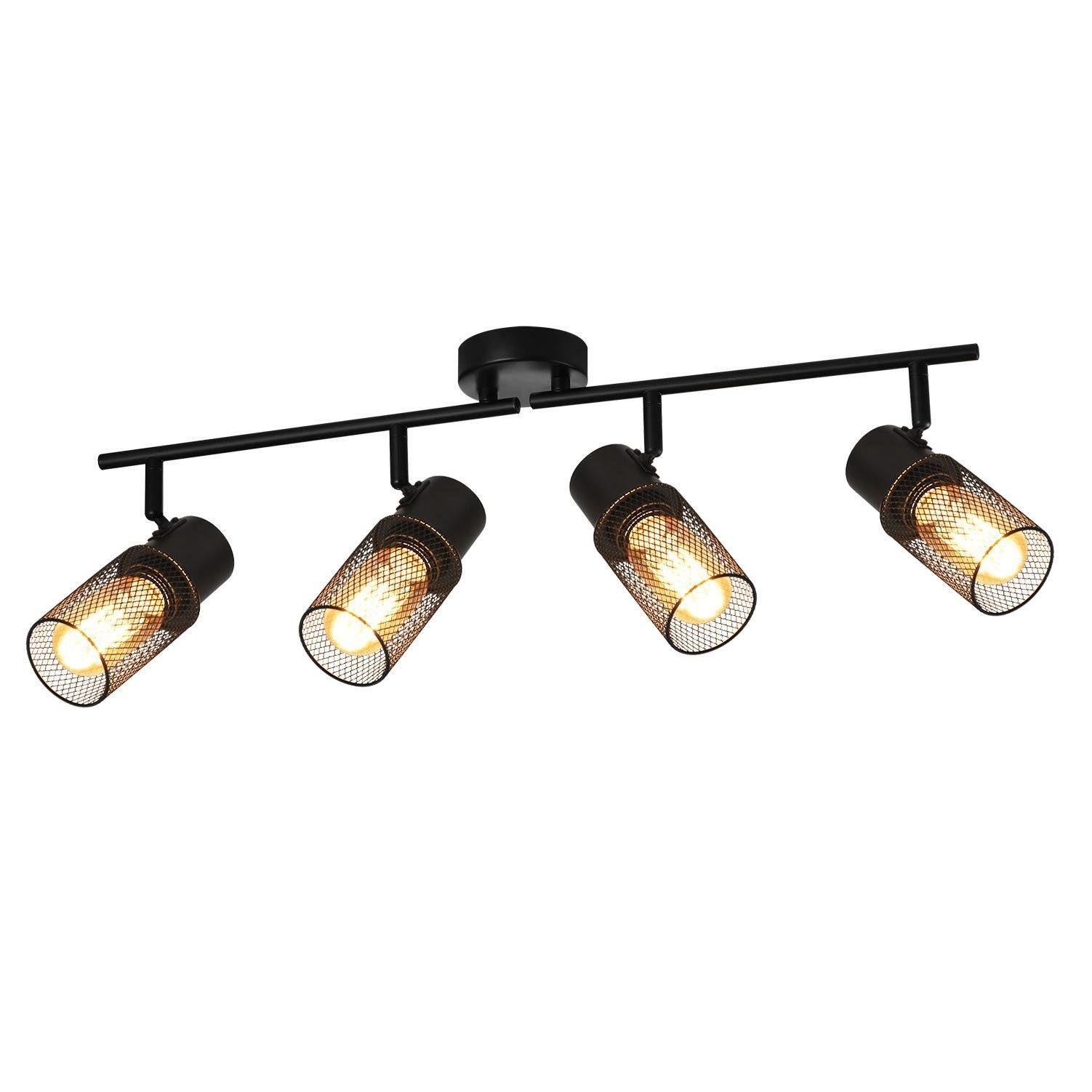 DECKENLEUCHTE Absicht 4-flammig 62/16/21 cm - Schwarz, Metall (62/16/21cm) - ZMH