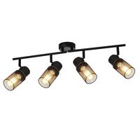 DECKENLEUCHTE Absicht 4-flammig 62/16/21 cm - Schwarz, Metall (62/16/21cm) - ZMH