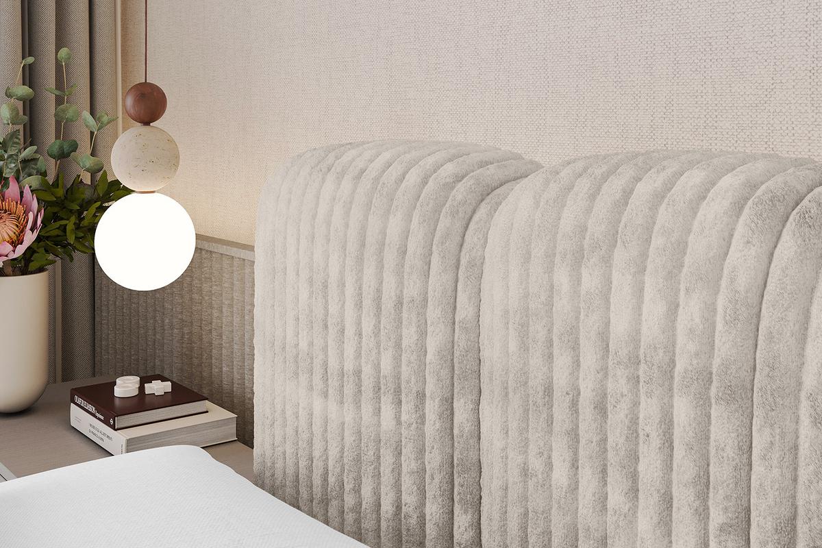 BOXBETT mit Matratze H4 - NINA - 180x200 cm - Creme - Creme, Holzwerkstoff (180/200cm) - ALTDECOR