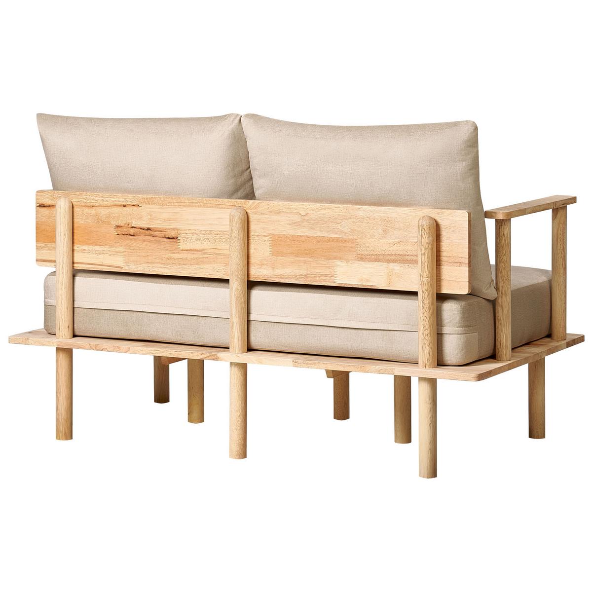 2-SITZER-SOFA Stoff Beige Asker - Beige/Braun, Textil (133/87/74cm) - Beliani
