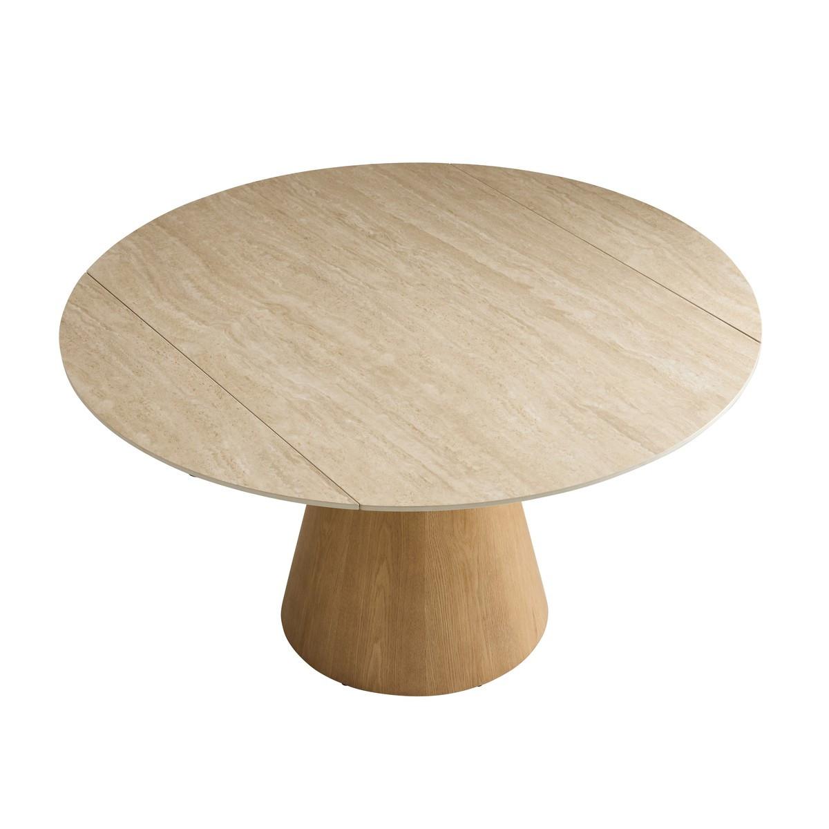 ESSTISCH mit Erweiterungen Rund 135/180/90 cm - Beige, Keramik (77/135/90cm) - Signature