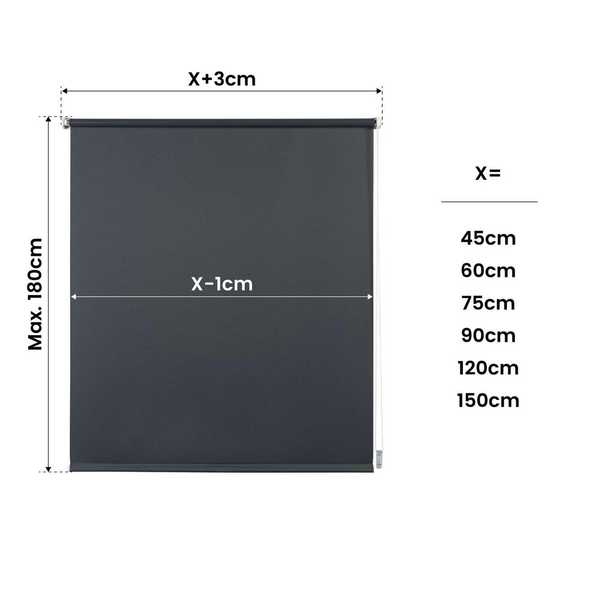 VERDUNKELUNGSROLLO | Grau, 120 cm x 180 cm - Grau, Kunststoff (120/180cm) - STORESDECO