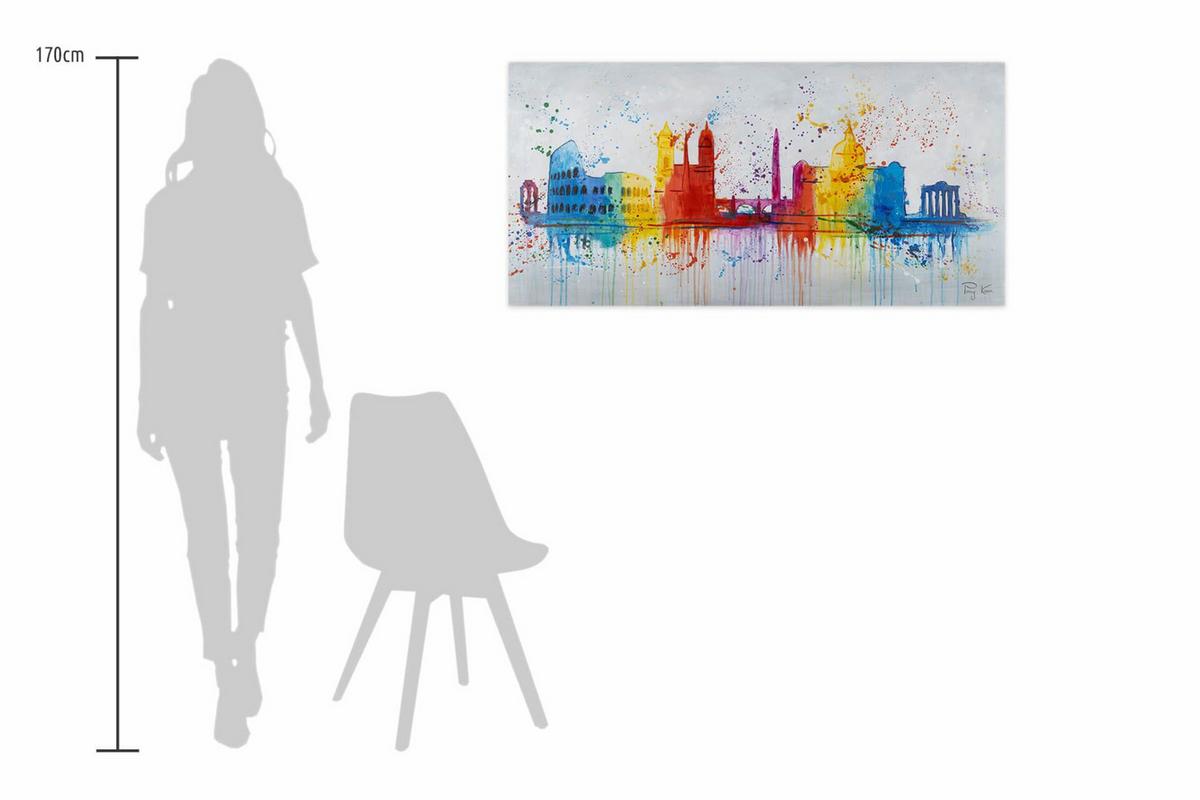 ACRYLBILD HANDGEMALT 120/60 cm - Multicolor/Weiß, Holz/Textil (120/60cm) - KUNSTLOFT