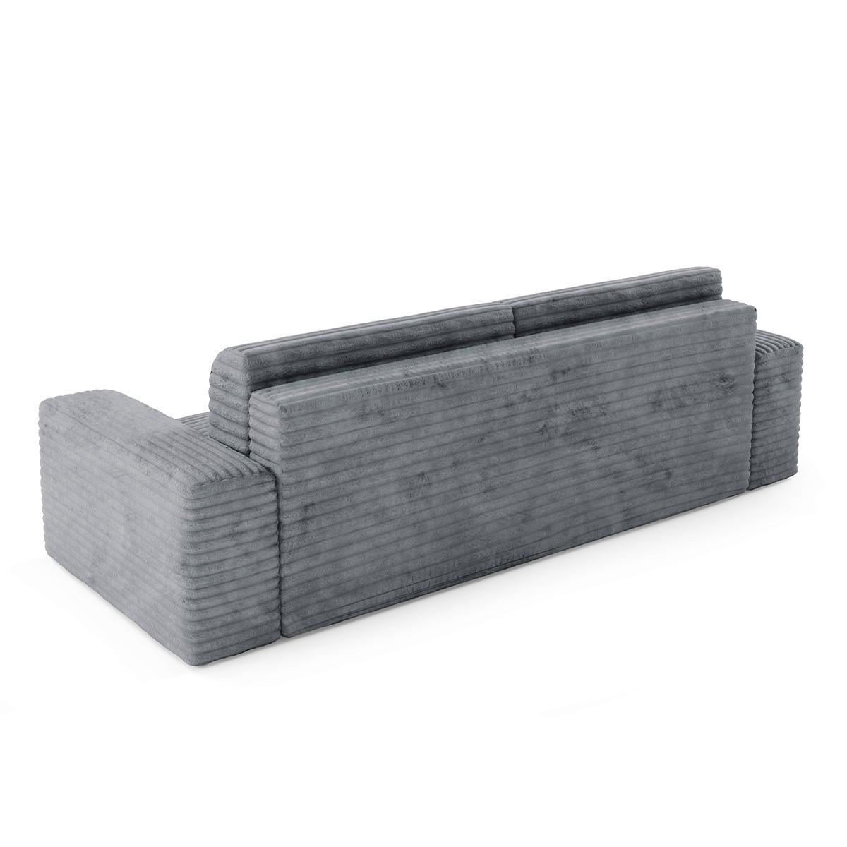 SOFA Fabio 3 Sitzplätze Grau - Grau, Holz (260/82/102cm) - Petits-meubles