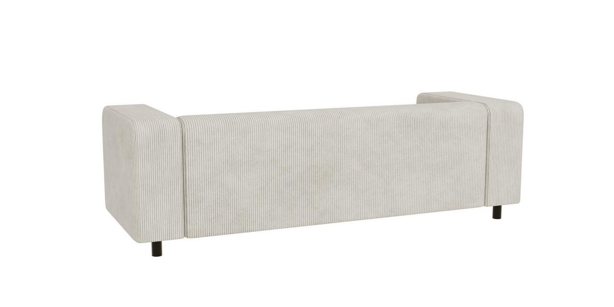 SITZGARNITUR 3+2 Tove Beige Cord - Beige/Schwarz, Holz/Kunststoff (175/65/80cm) - S-Style Möbel