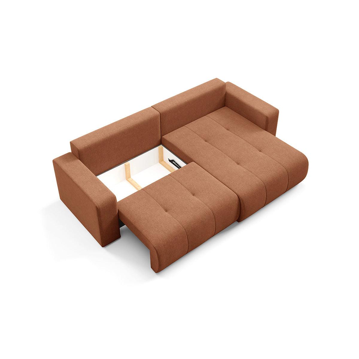 ECKSOFA Giulia 3 Sitzplätze Terrakotta - Terracotta, Holz (244/149cm) - Petits-meubles