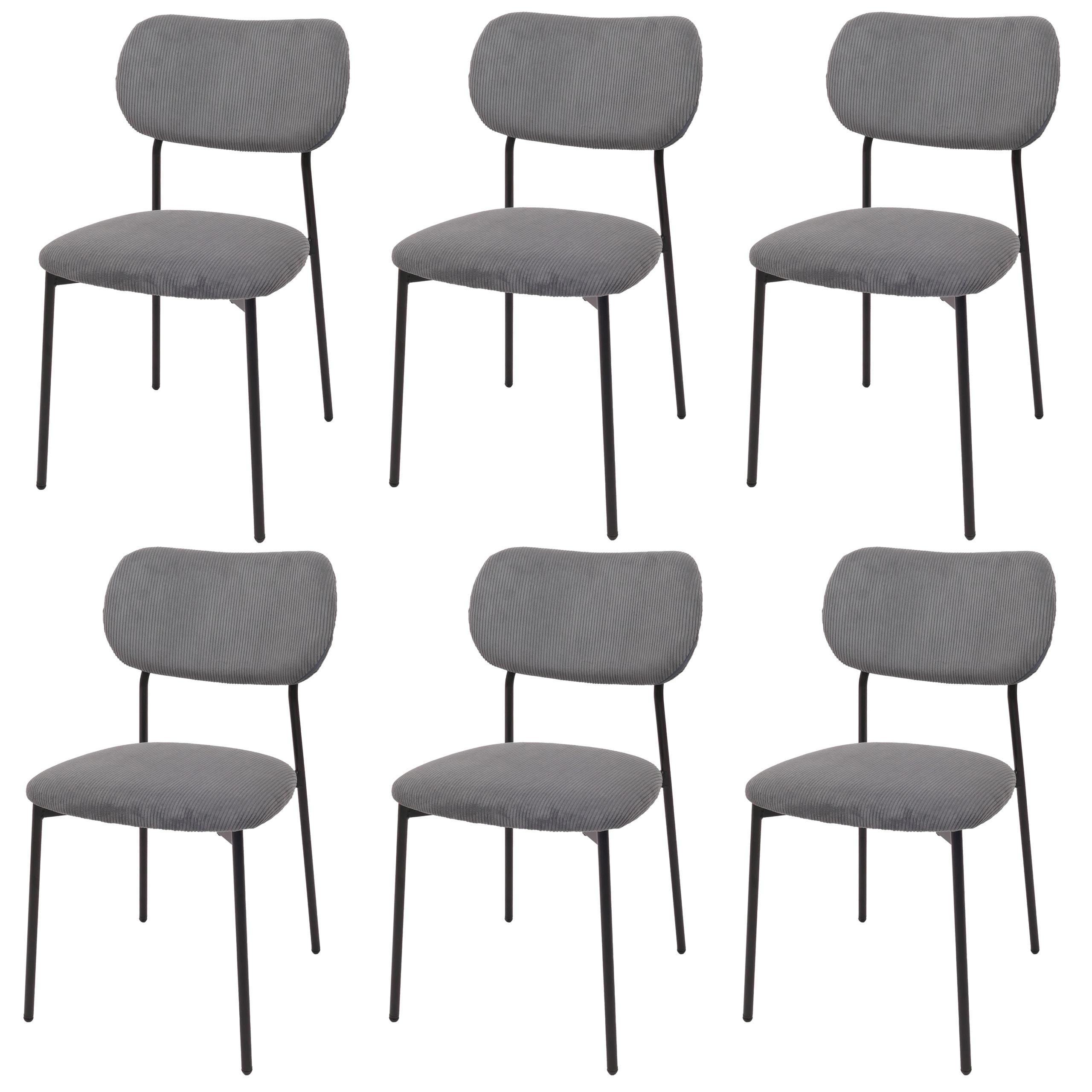 ESSZIMMERSTUHL Grau 6er-Set - Dunkelgrau/Grau, Textil (44/83/52cm) - MCW