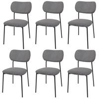 ESSZIMMERSTUHL Grau 6er-Set - Dunkelgrau/Grau, Textil (44/83/52cm) - MCW