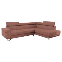 ECKSOFA Fonti Cord, Seite: Rechts - Rosa, Holz/Textil (253/188cm) - MIRJAN24