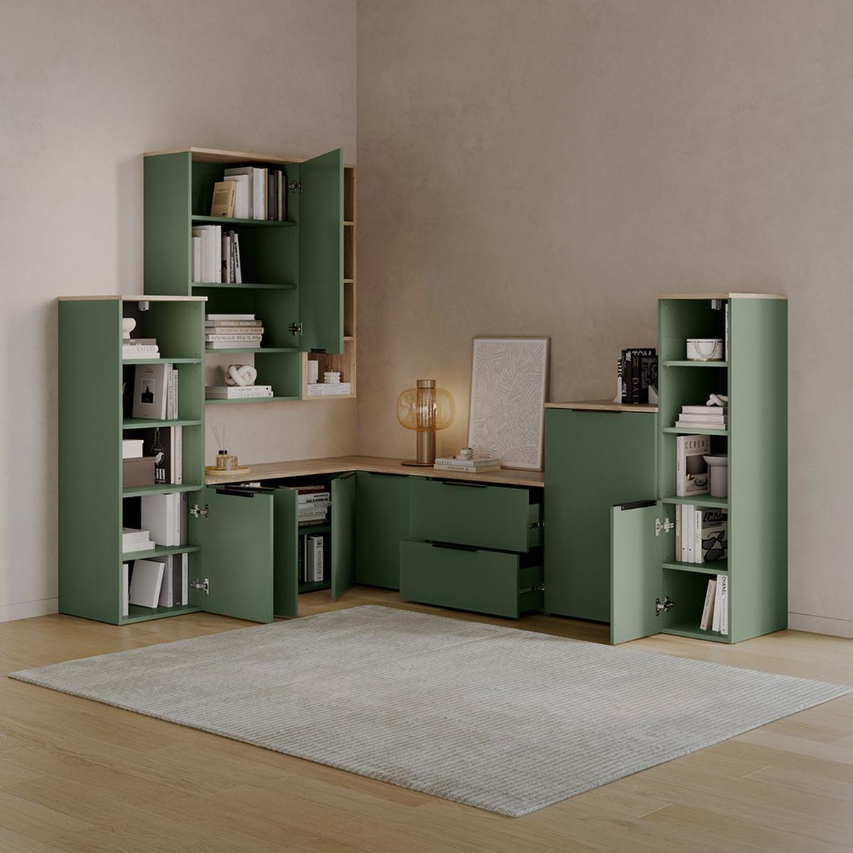 UNIVERSALSCHRANK Piave Grün mit einer Tür - Grün, Holzwerkstoff (30.2/120/40cm) - Livinity®