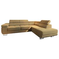 ECKSOFA APIRO R-S Gelb Kordstoff mit Schlaffunktion - Gelb/Silberfarben, Holz/Textil (276/202cm) - MASSENO