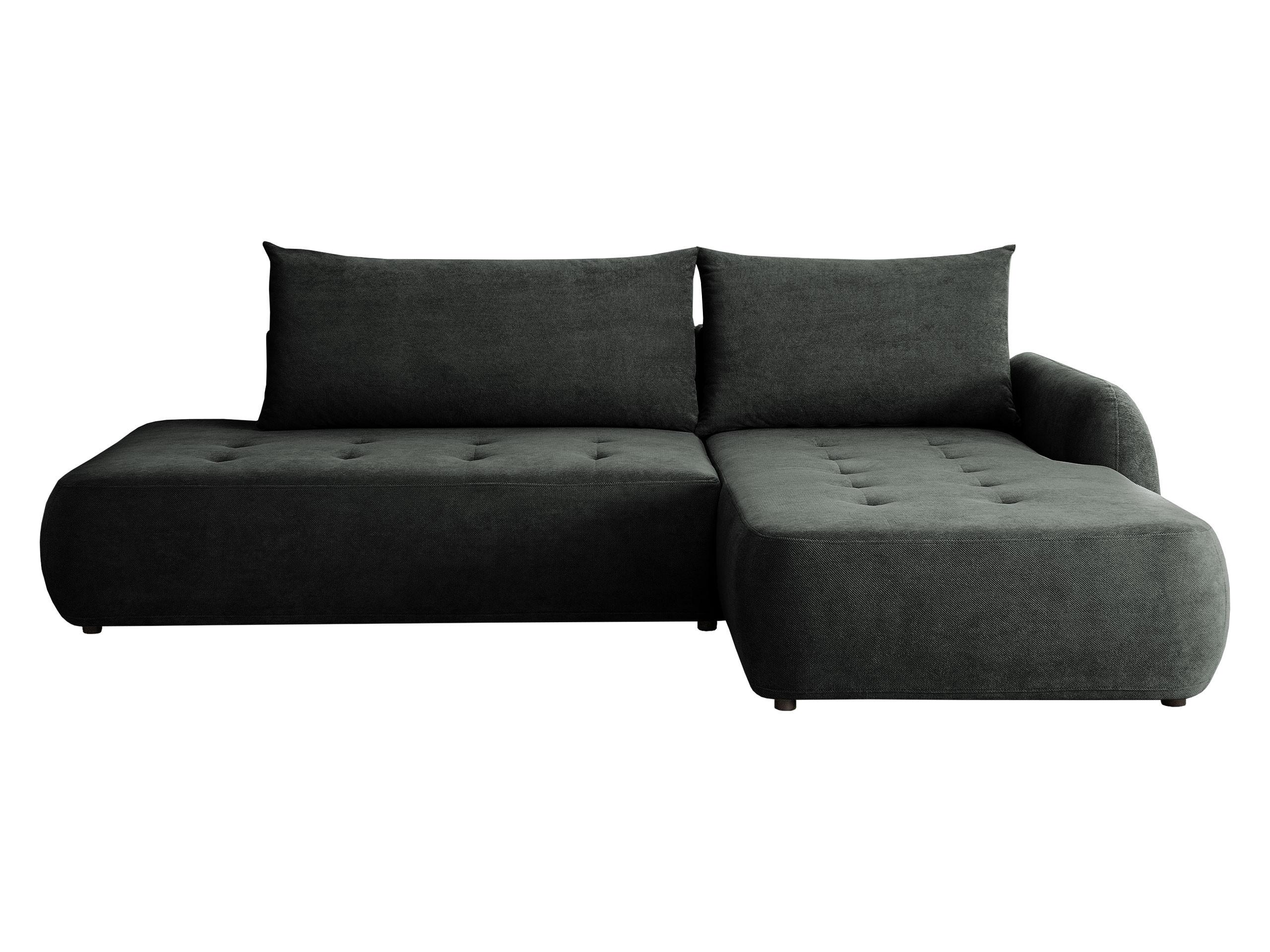ECKSCHLAFSOFA Bueno I, Seite: Rechts - Dunkelgrau/Schwarz, Holz/Textil (185/300cm) - MIRJAN24