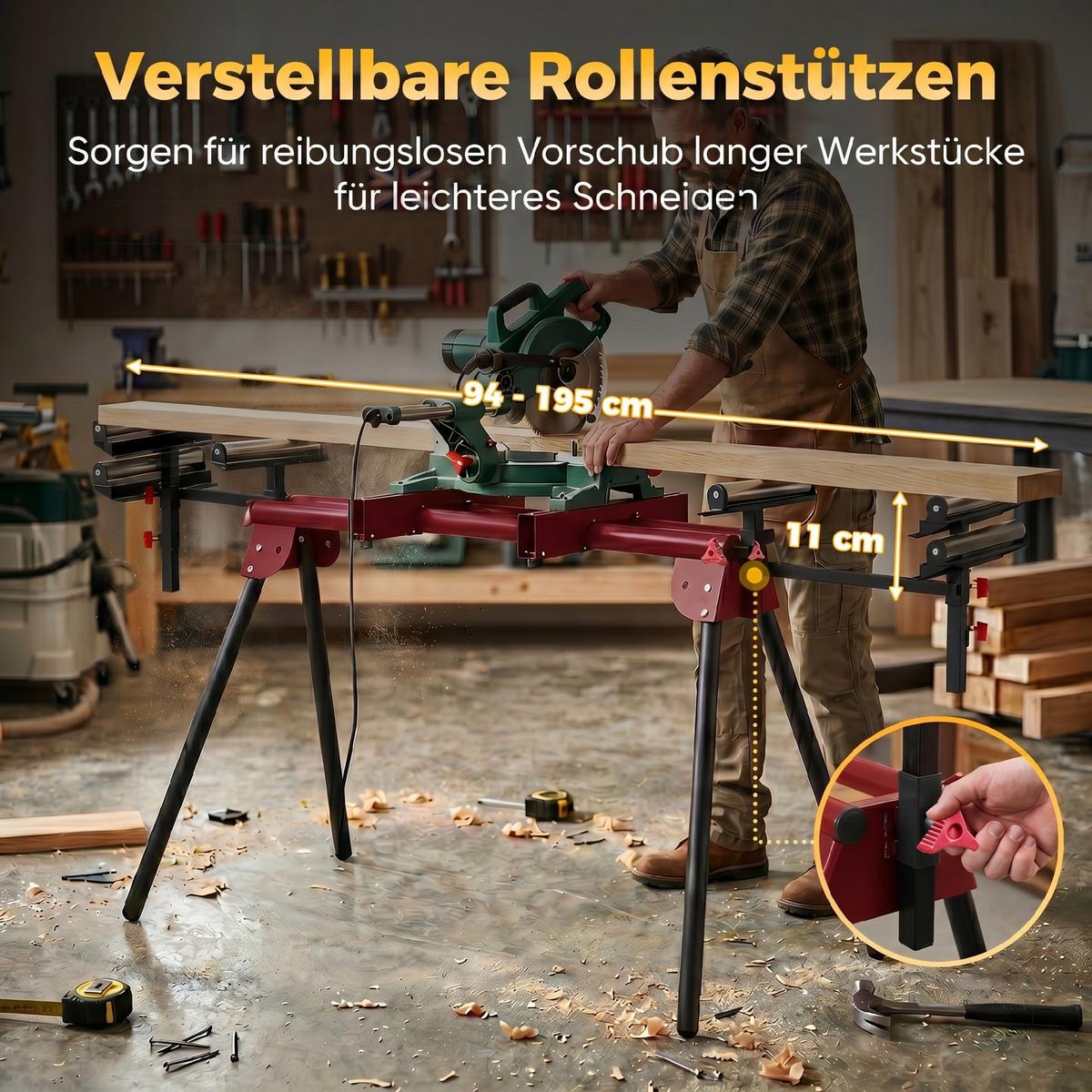 GEHRUNGSSÄGENSTÄNDER Metall Rot - Rot, Metall (94/63/76cm) - HOMCOM