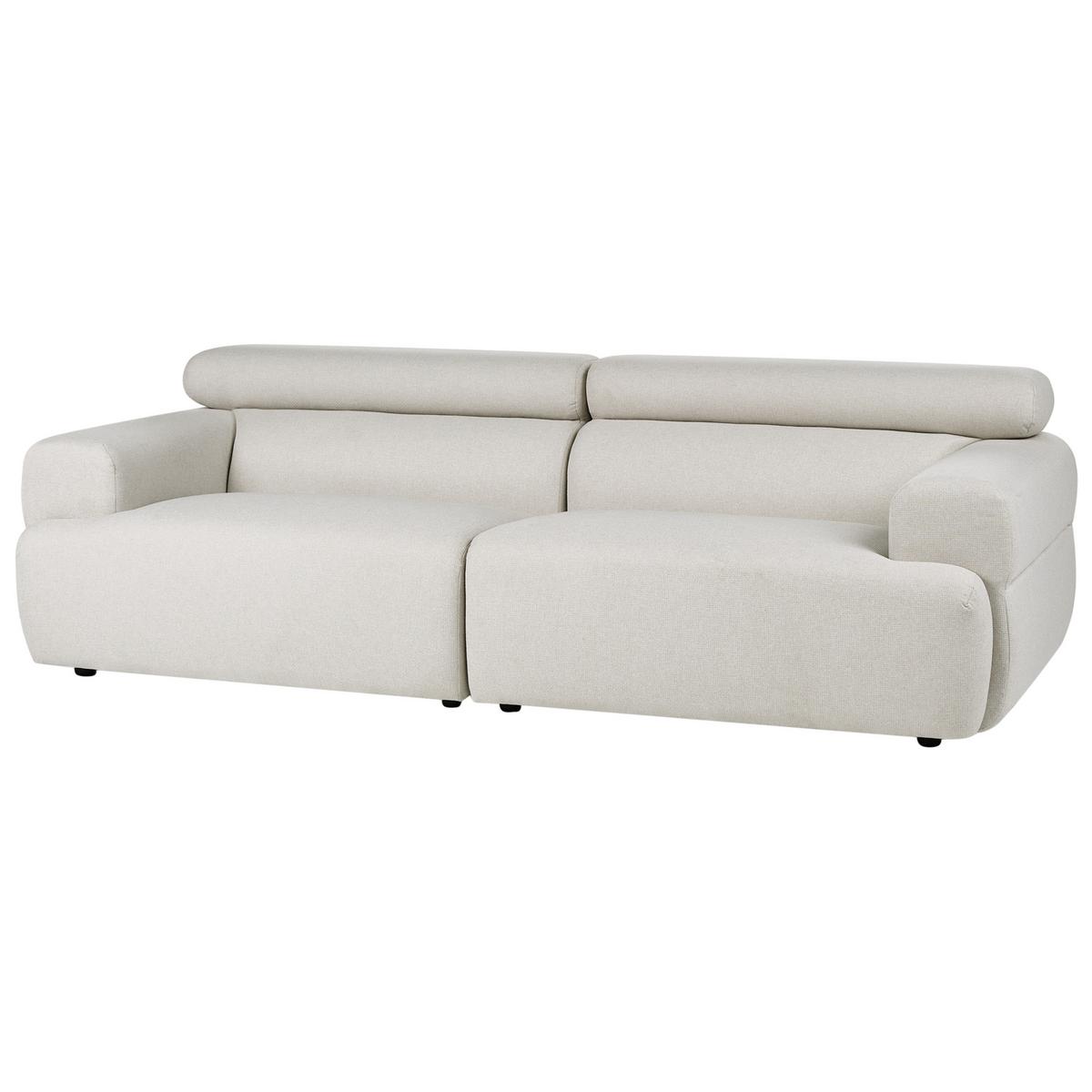 3-SITZER-SOFA Stoff Cremeweiß Hovden - Creme, Textil (210/69/95cm) - Beliani