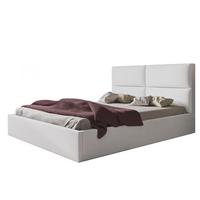 BETT 160x200 - Polsterbett mit Bettkasten und Metallrahmen - Modern Betten - Weicher Jasminstoff - Kollektion Lizbona, Weiß - Weiß, Holz/Textil (160/200cm) - Alpi-Möbel