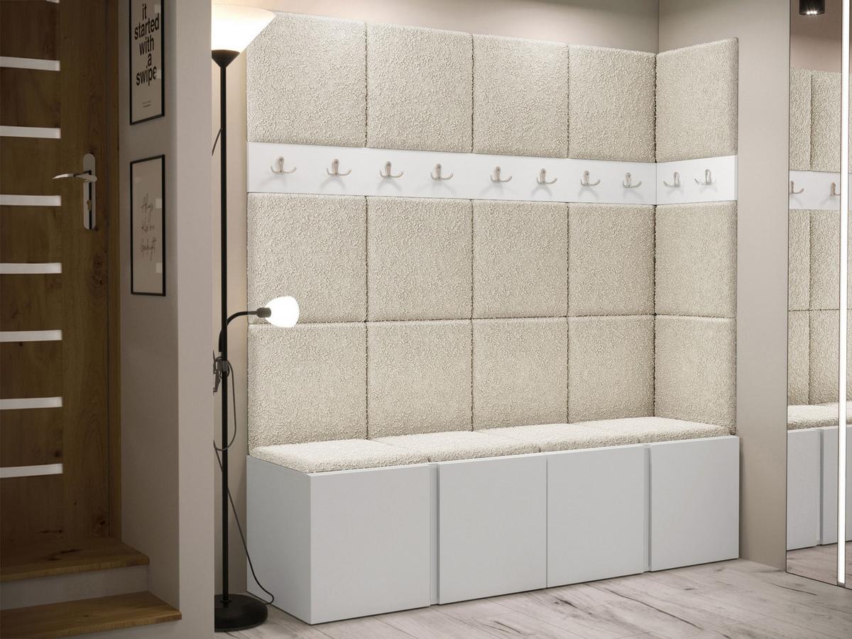 GARDEROBEN-SET Orion II - Creme/Weiß, Holzwerkstoff/Kunststoff (168/186/46cm) - MIRJAN24