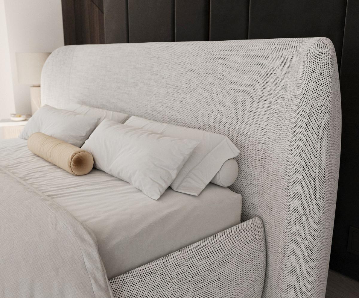 POLSTERBETT Bellano mit Stauraum 140/200 cm Hellgrau im Modesto Stoff - Hellgrau/Schwarz, Holz/Holzwerkstoff (140/200cm) - AltaBeds