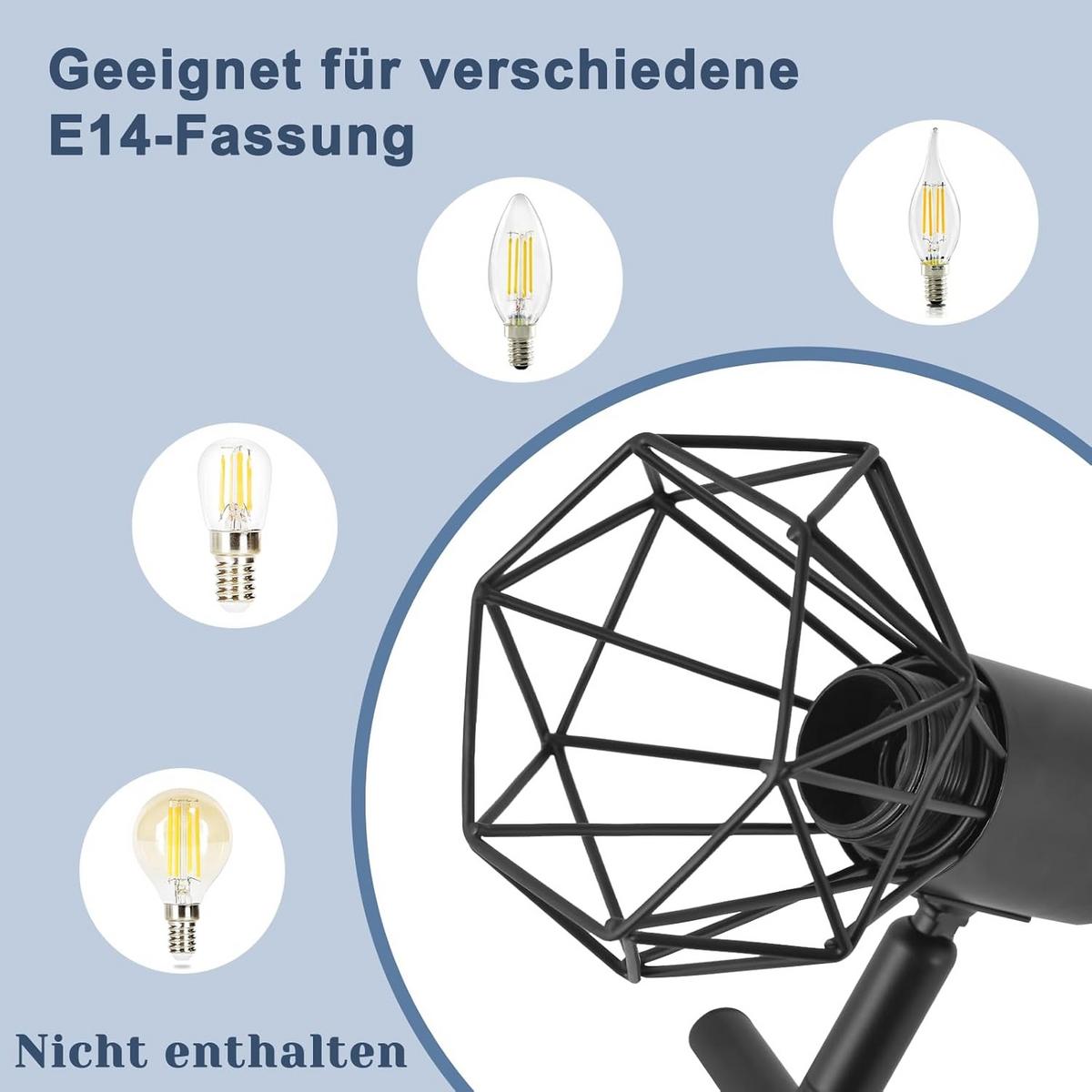 DECKENSTRAHLER Brückenau 42.5/9/15.5 cm - Schwarz, Metall (42.5/9/15.5cm) - ZMH