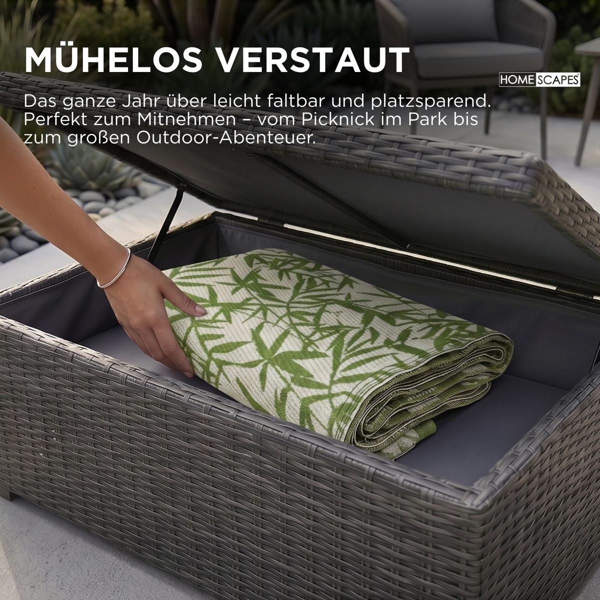 OUTDOORTEPPICH Zena, floral gemustert 240/300 cm - Grün, Kunststoff (240/300cm) - Homescapes