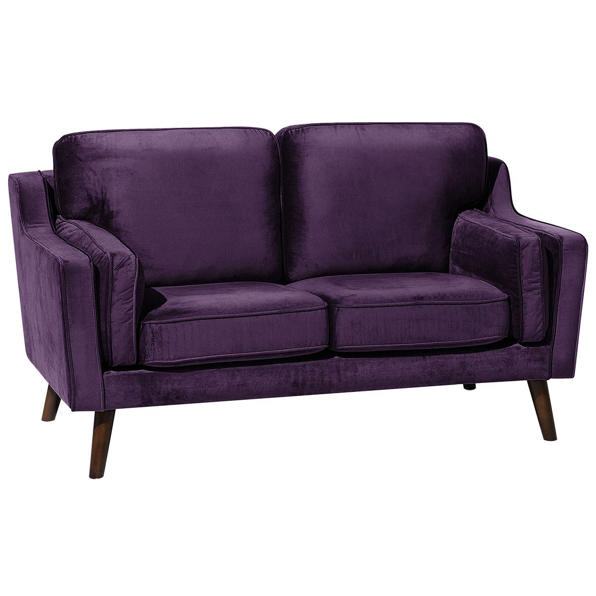 2-SITZER-SOFA Samtstoff Violett Lokka - Violett, Textil (150/85/83cm) - Beliani