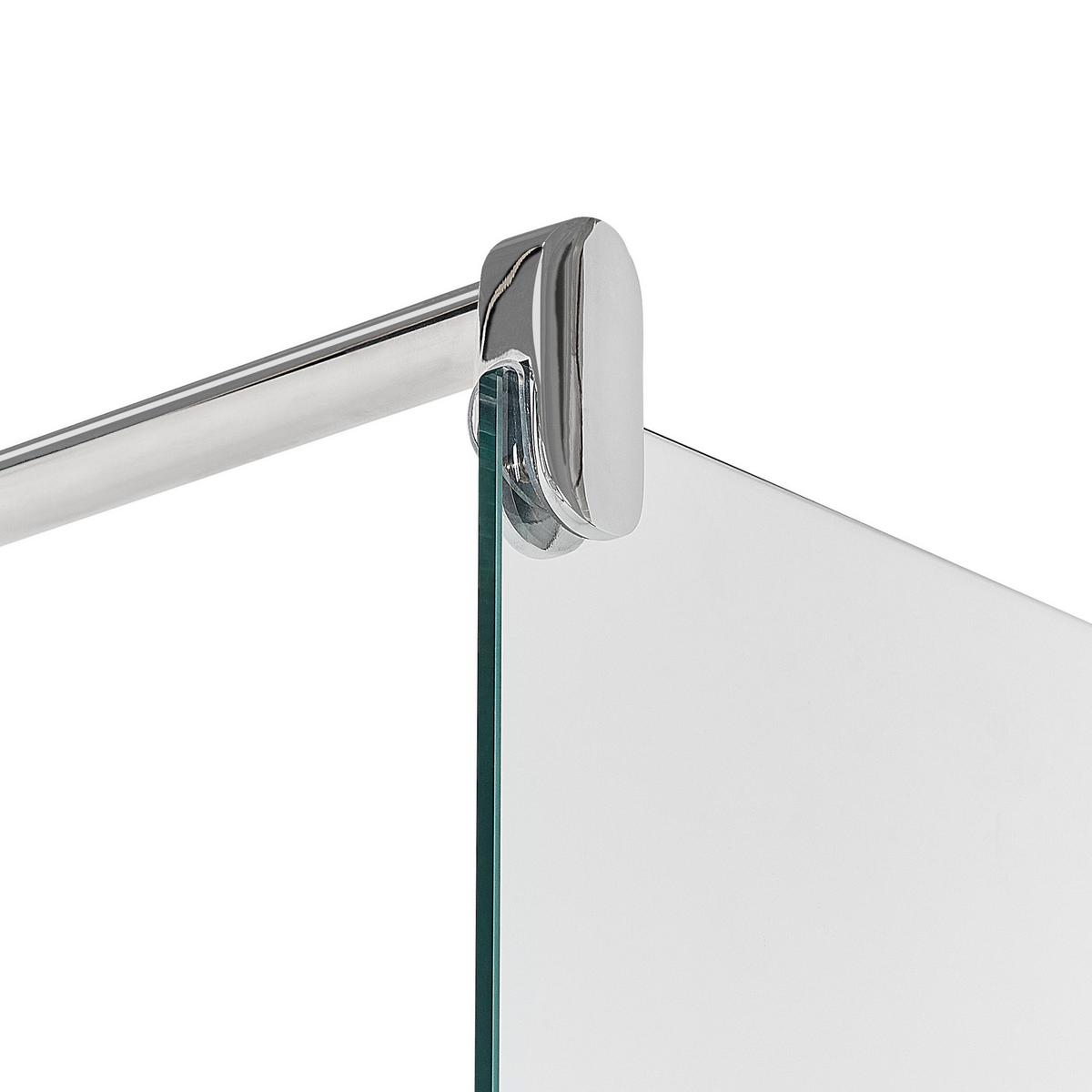 DUSCHWAND 100/190 cm Silber Ahaus - Transparent/Silberfarben, Glas (100/190cm) - Beliani
