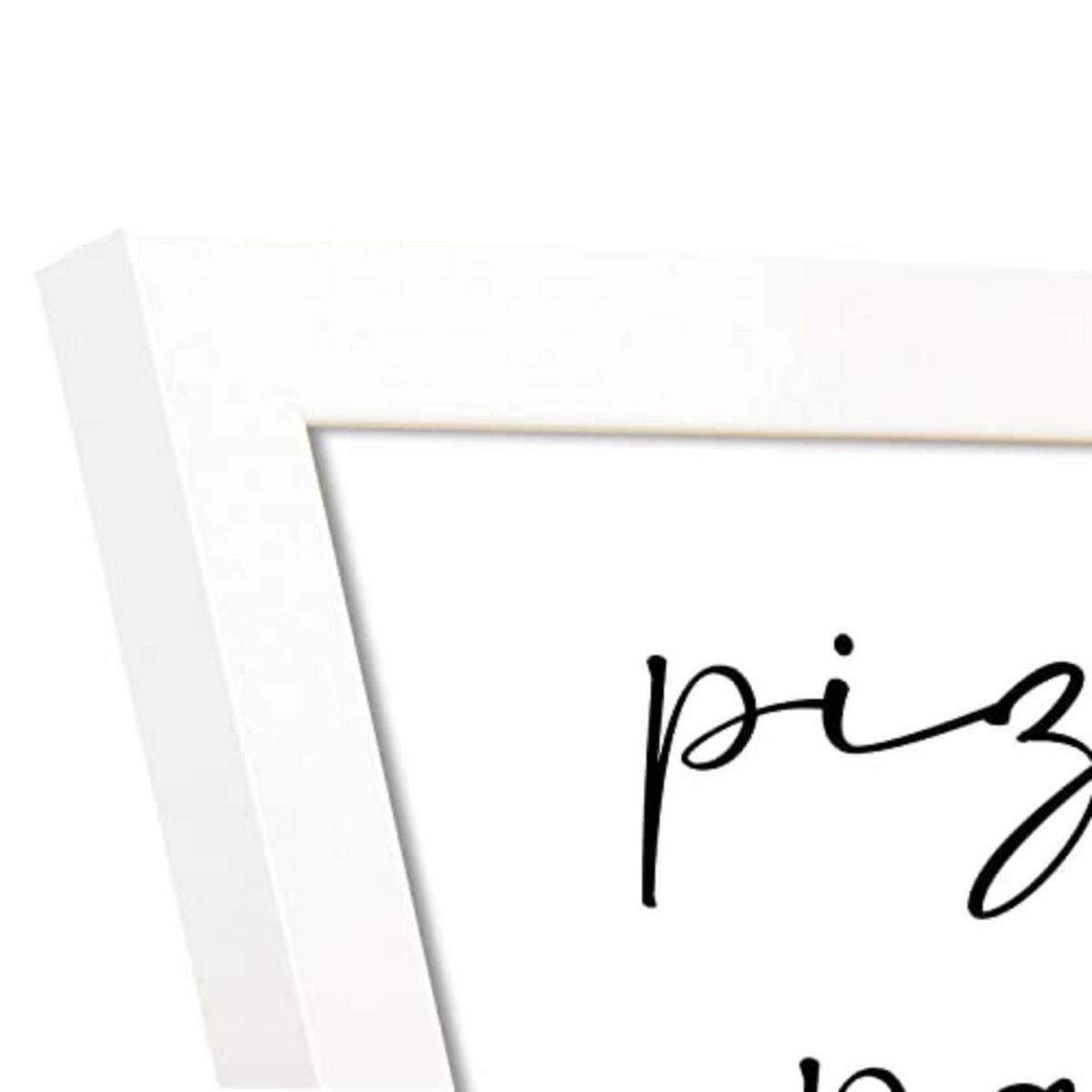 POSTER Set mit 4 Küche TypografieStil A4 Weißer Rahmen - Weiß, Papier (29.7/3cm) - Nacnic