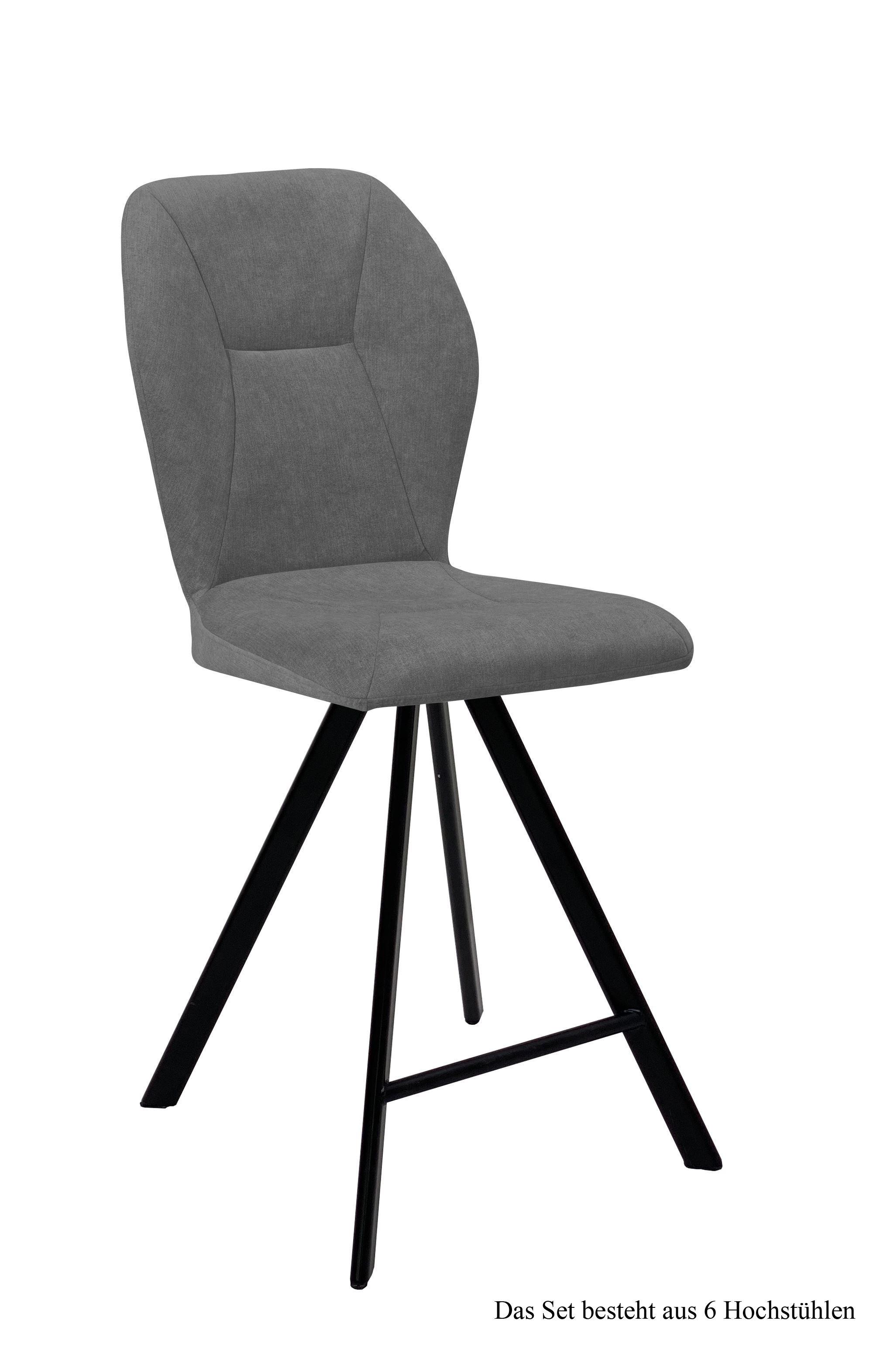 THEKENSTUHL drehbar (6er-Set) Diantha 51x109x60 Schwarz/Grau - Schwarz/Grau, Kunststoff (60/109/51cm) - 58aufmkessel
