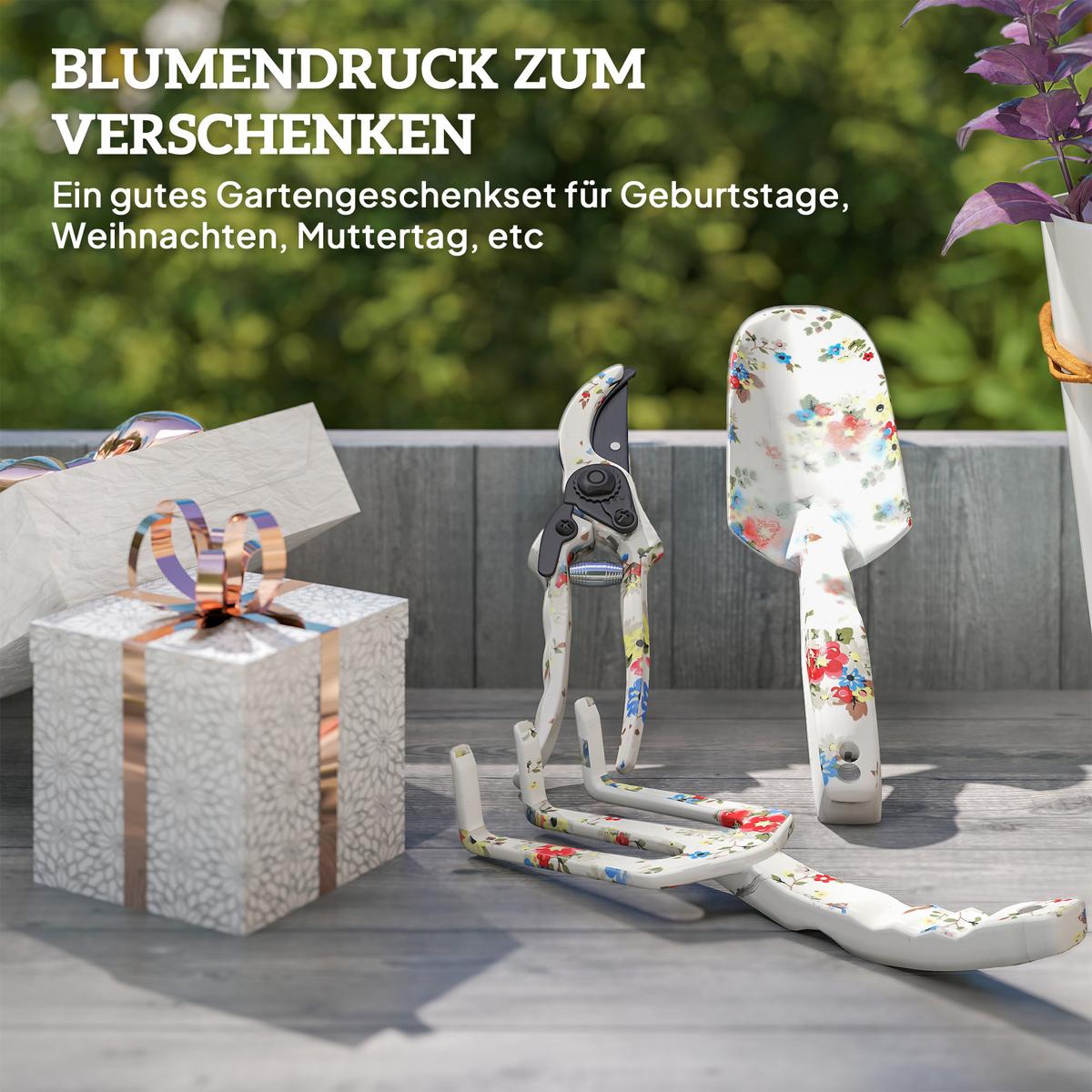 GARTENWERKZEUG-SET aus Aluminium Mehrfarbig - Multicolor, Metall (7/3/26.5cm) - Outsunny