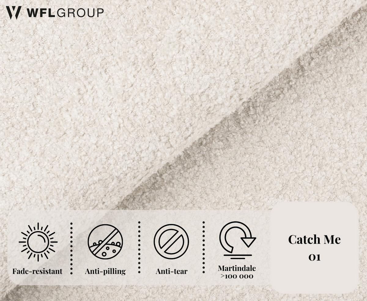 ESSZIMMERSTUHL KALLA 4er Set in Creme Bouclé, massives Buchenholz 58/60/74 cm - Hellbraun/Creme, Holz/Textil (58/72/47cm) - WFL GROUP