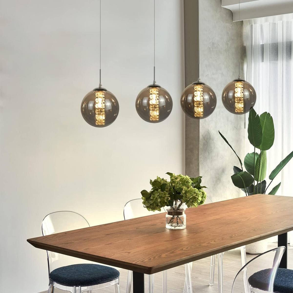 PENDELLEUCHTE Energie 4-flammig 70/15/150 cm - Grau, Glas (70/15/150cm) - Nettlife