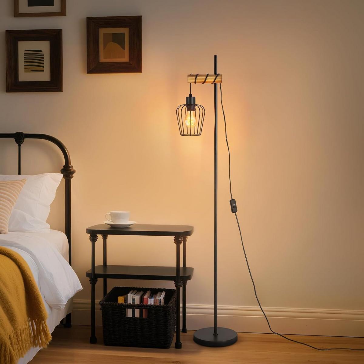 STEHLAMPE Lysandra 22/22/140 cm - Schwarz, Metall (22/22/140cm) - ZMH