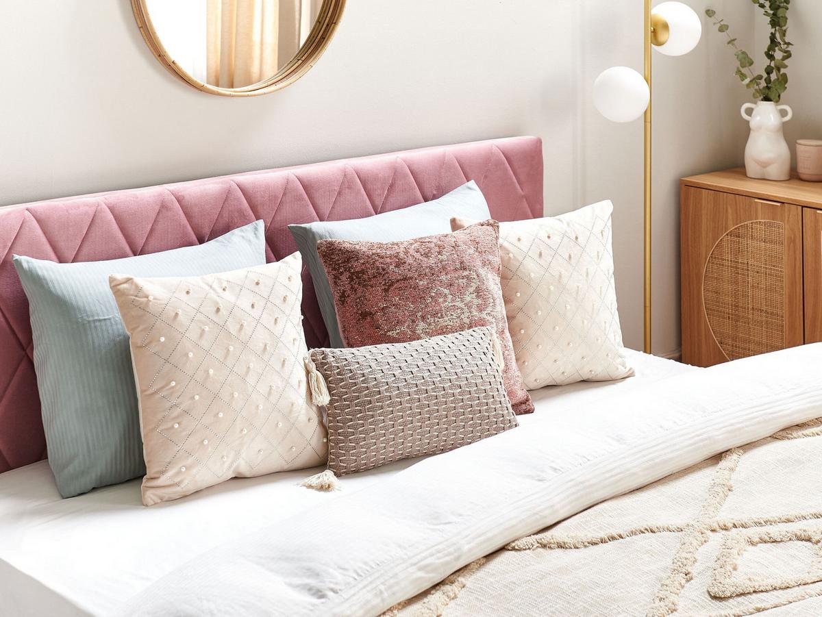 DEKOKISSEN 2er-Set Beige 45/45 cm Yarrow - Beige, Textil (45/45cm) - Beliani