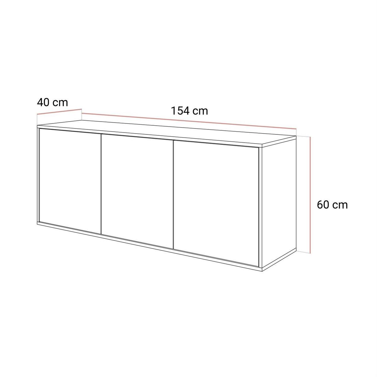 KOMMODE SANAYI Kaschmir Hochglanz – hängend - Kaschmir, Holzwerkstoff (154/60/40cm) - Lookway