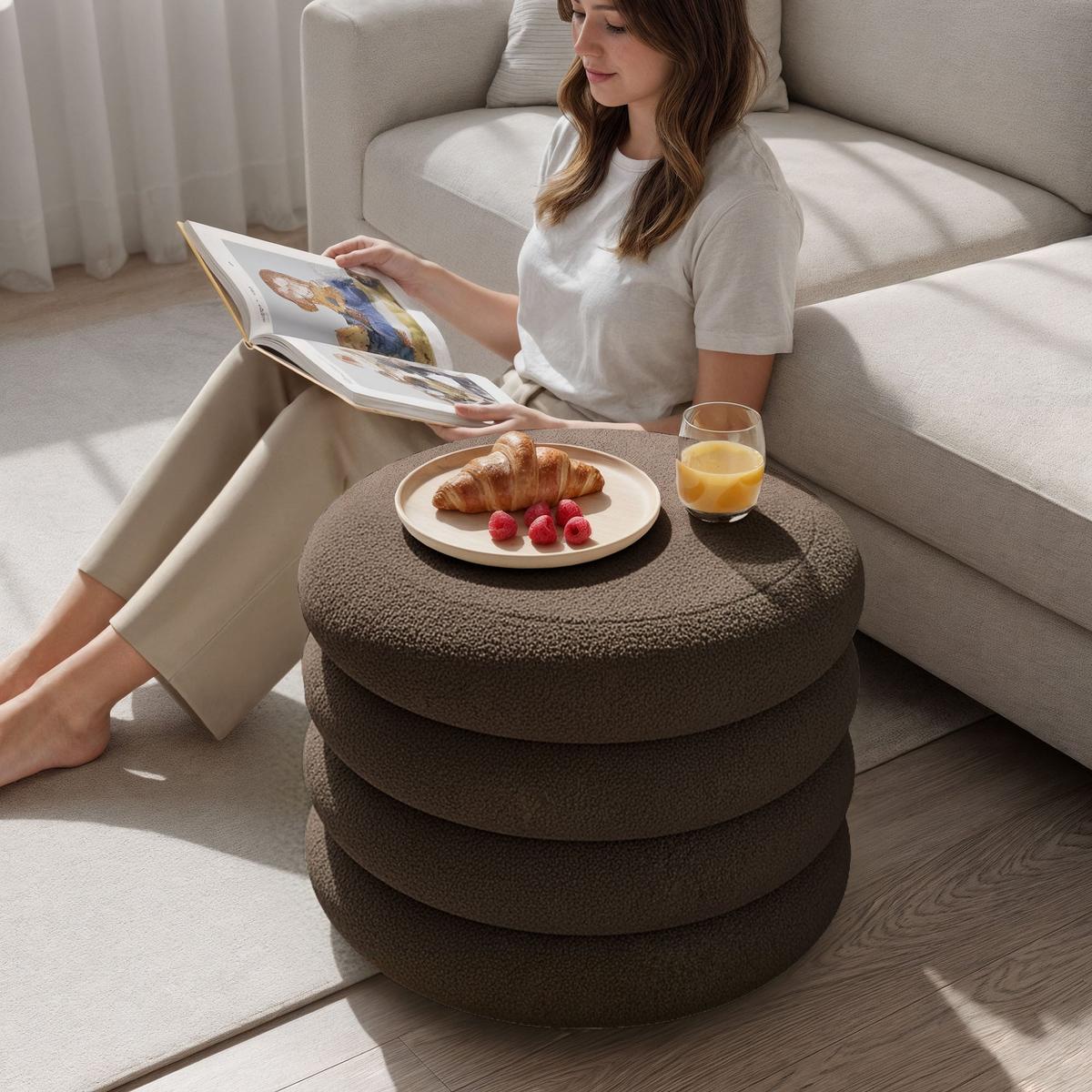 POLSTERHOCKER mit Stauraum Braun - Braun, Textil (55/45/55cm) - RAUMHIRSCH FURNITURE