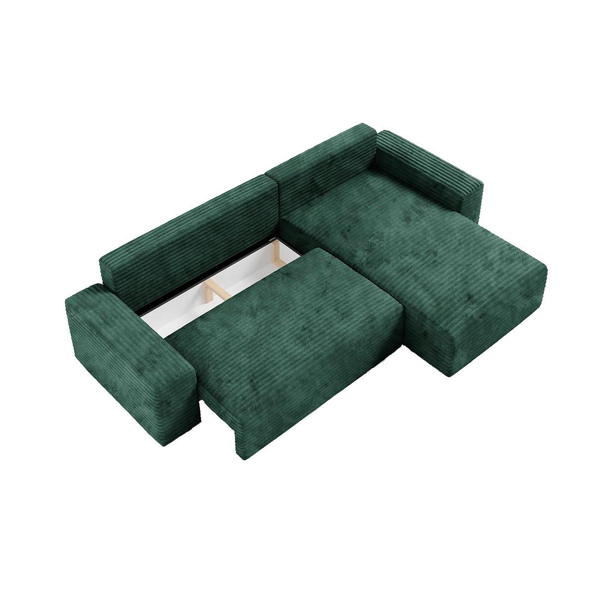ECKSOFA Fabio 3 Sitzplätze Grün - Grün, Holz (300/185cm) - Petits-meubles