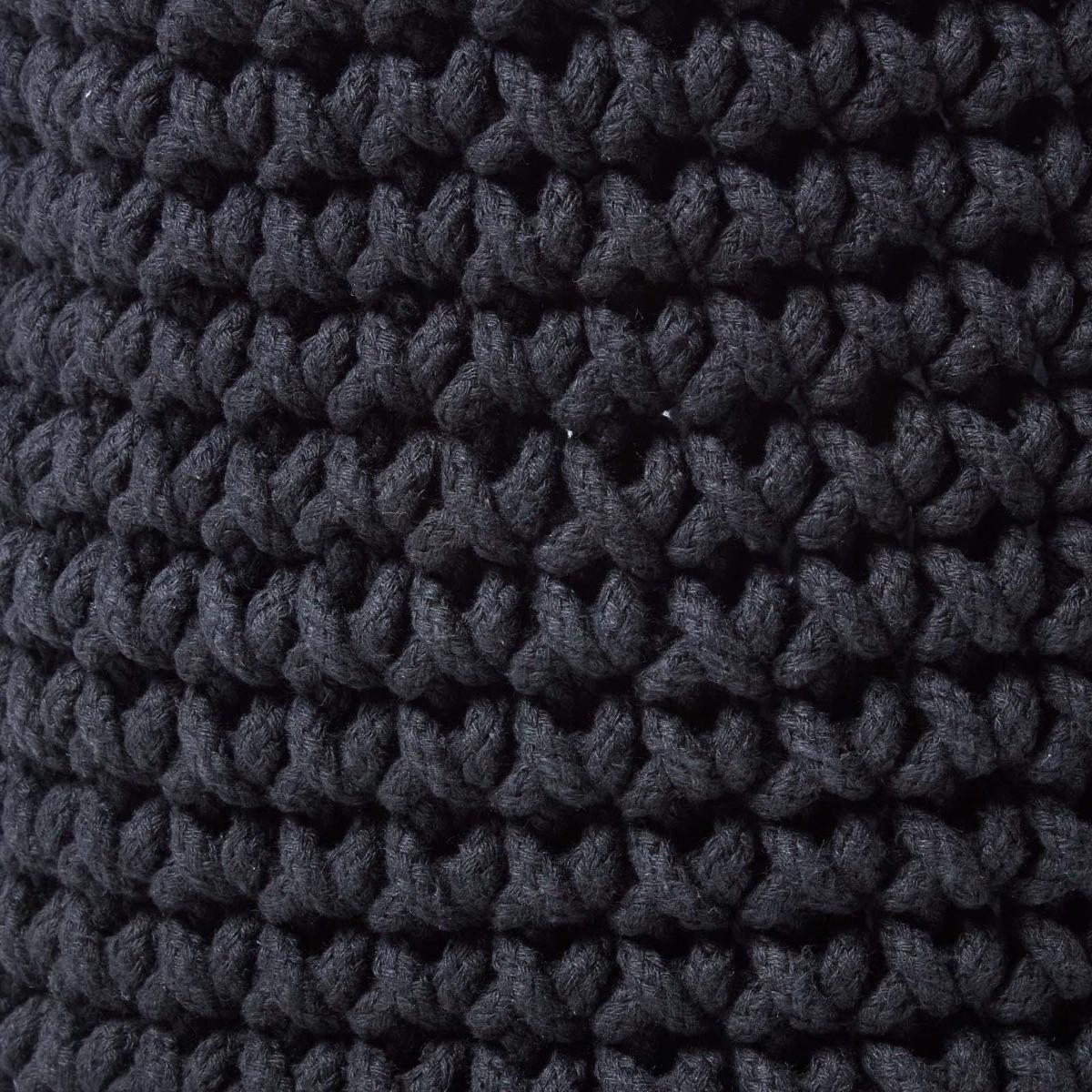 AUFBEWAHRUNGSKORB Baumwolle 42/37 cm - Schwarz, Textil (42/42/37cm) - Homescapes