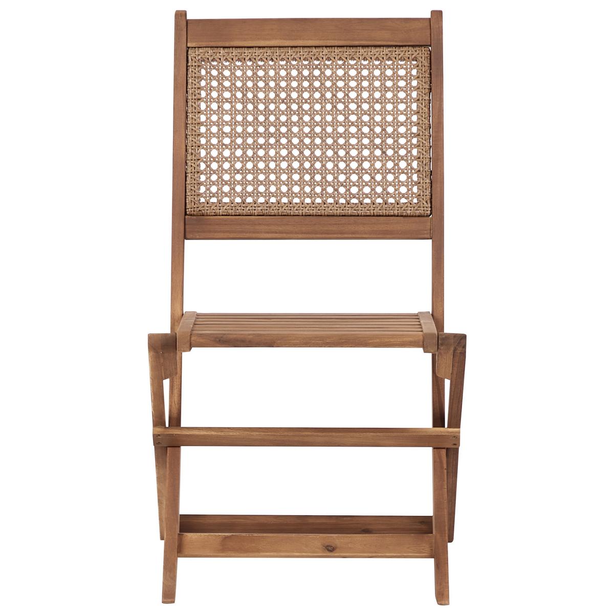 GARTENSTUHL 2er-Set Heller Holzfarbton Paraggi - Hellbraun, Holz (51/90/60cm) - Beliani