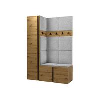 GARDEROBEN-SET Orion IX - Hellgrau/Eiche Artisan, Holzwerkstoff/Kunststoff (124/186/46cm) - MIRJAN24