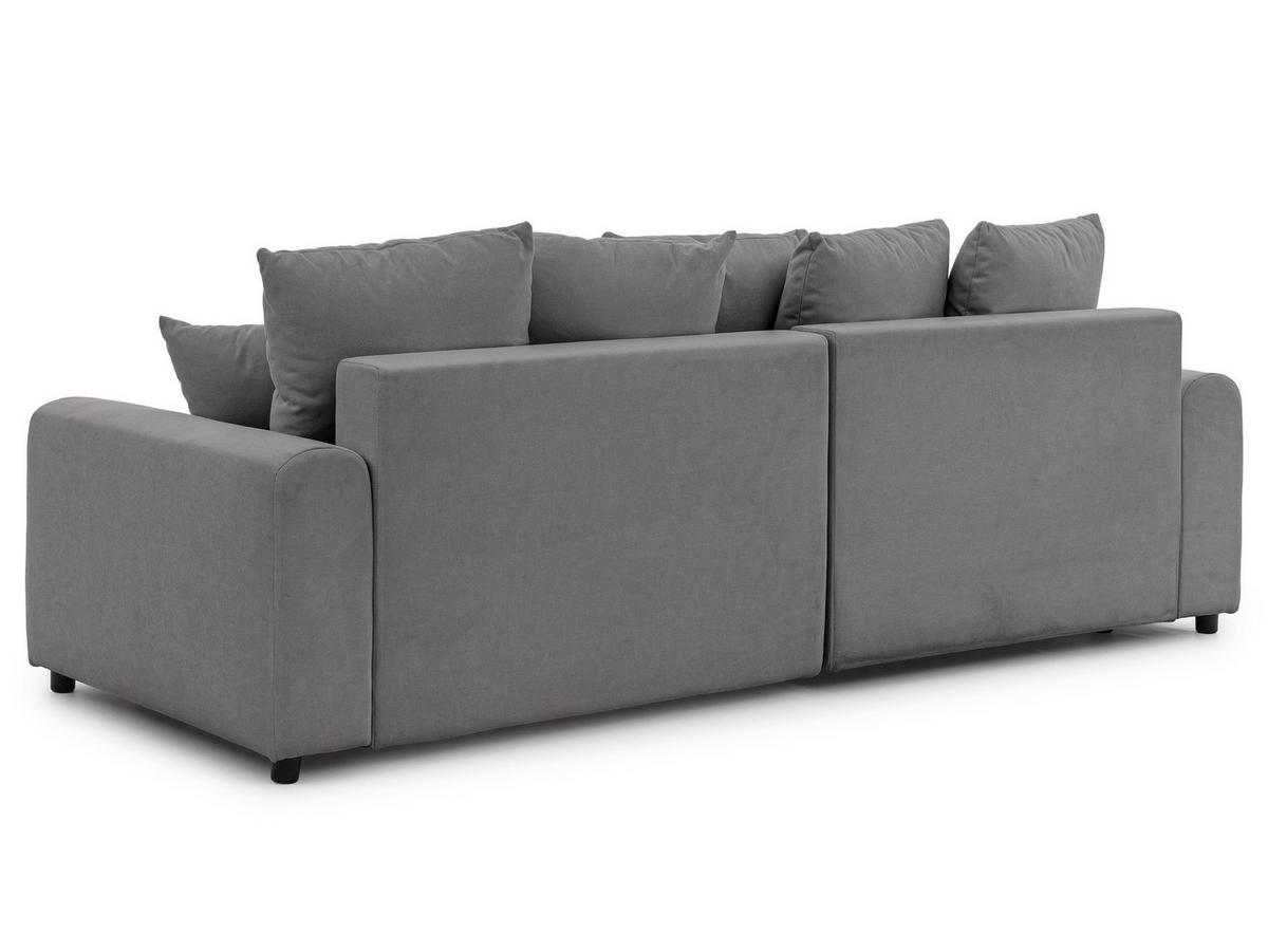 ECKSOFA Calma mit Schlaffunktion und Bettkasten im Bumpy-Design aus weichem Taupe Webstoff - Ottomane links - Taupe/Schwarz, Holz/Kunststoff (239/140cm) - S-Style