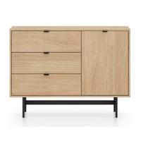SIDEBOARD Heggers Eiche Mavelie 115 cm - Eichefarben/Schwarz, Holzwerkstoff/Metall (115/85/40cm) - Selsey