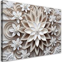 WANDBILD schlafzimmer blumen 3d - Weiß, Textil (60/40cm) - Feeby