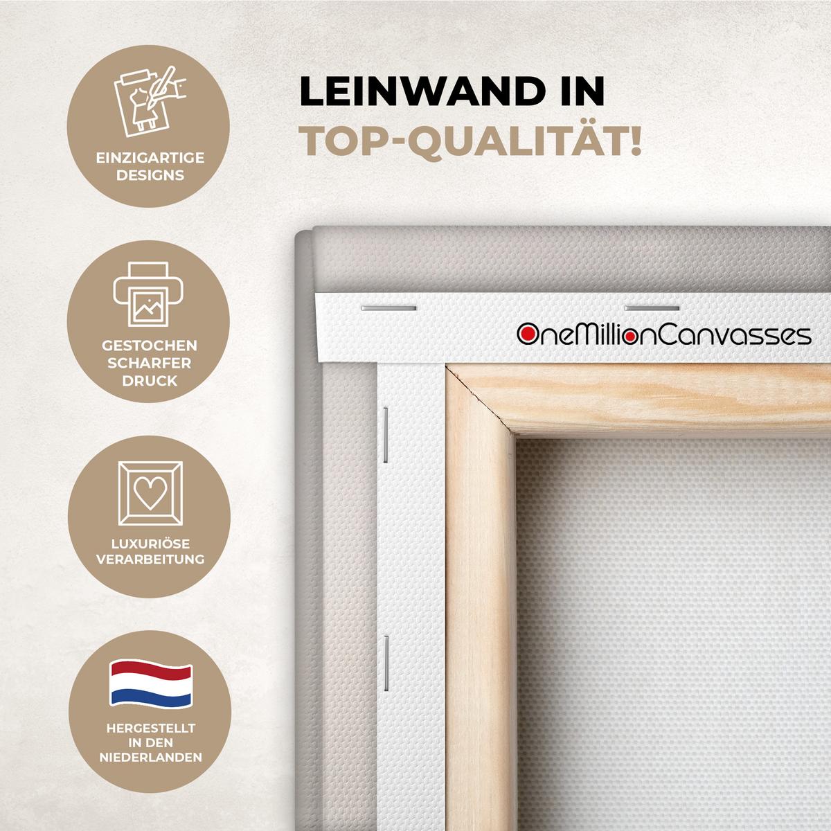 LEINWANDBILD Moderne Kunst - Abstrakt - Beige Deko Groß 90x90 cm - Beige, Textil (90/90cm) - MuchoWow