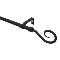 GARDINENSTANGE Olymp Allegra 200 cm, 1-läufig (ohne Ringe), 16 mm Ø Schwarz - Schwarz, Metall (200cm) - INTERDECO